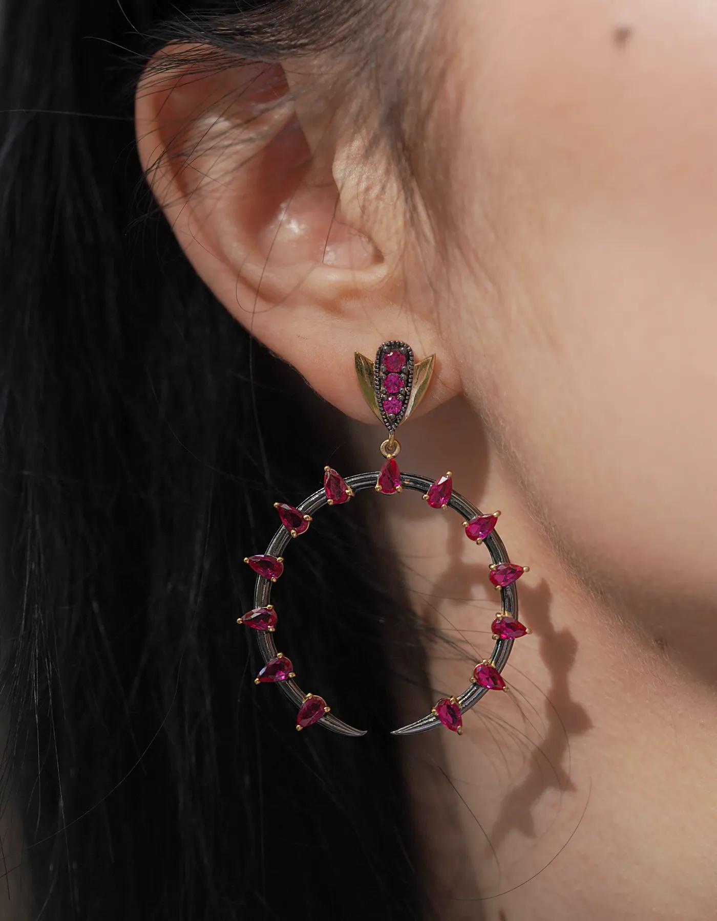 Ruby Spike Earrings