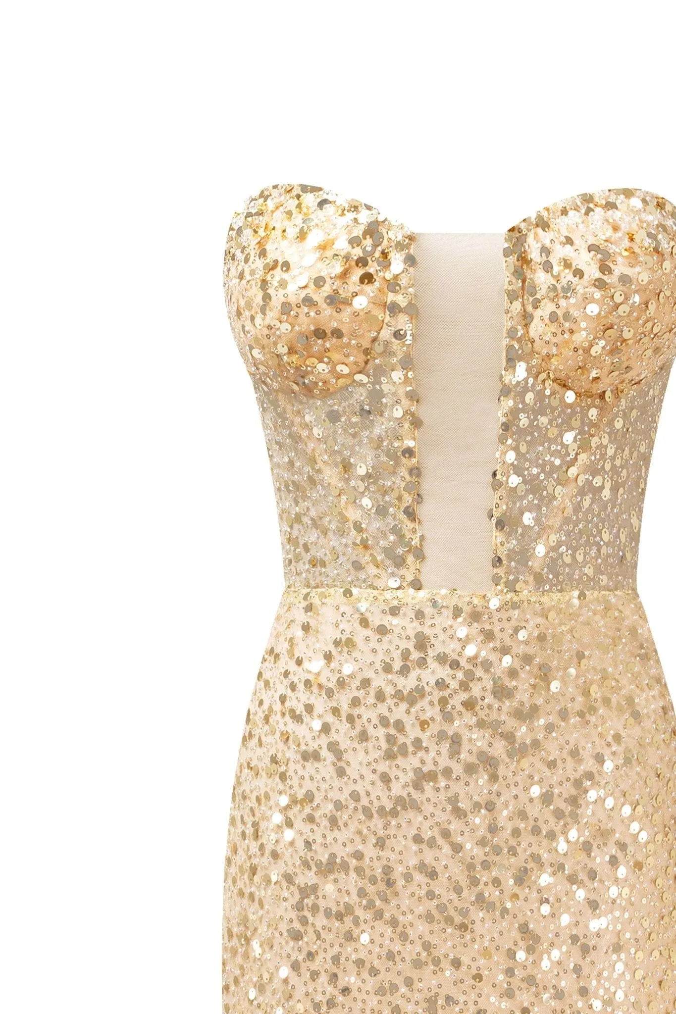 Showstopper maxi dress covered in gold sequins