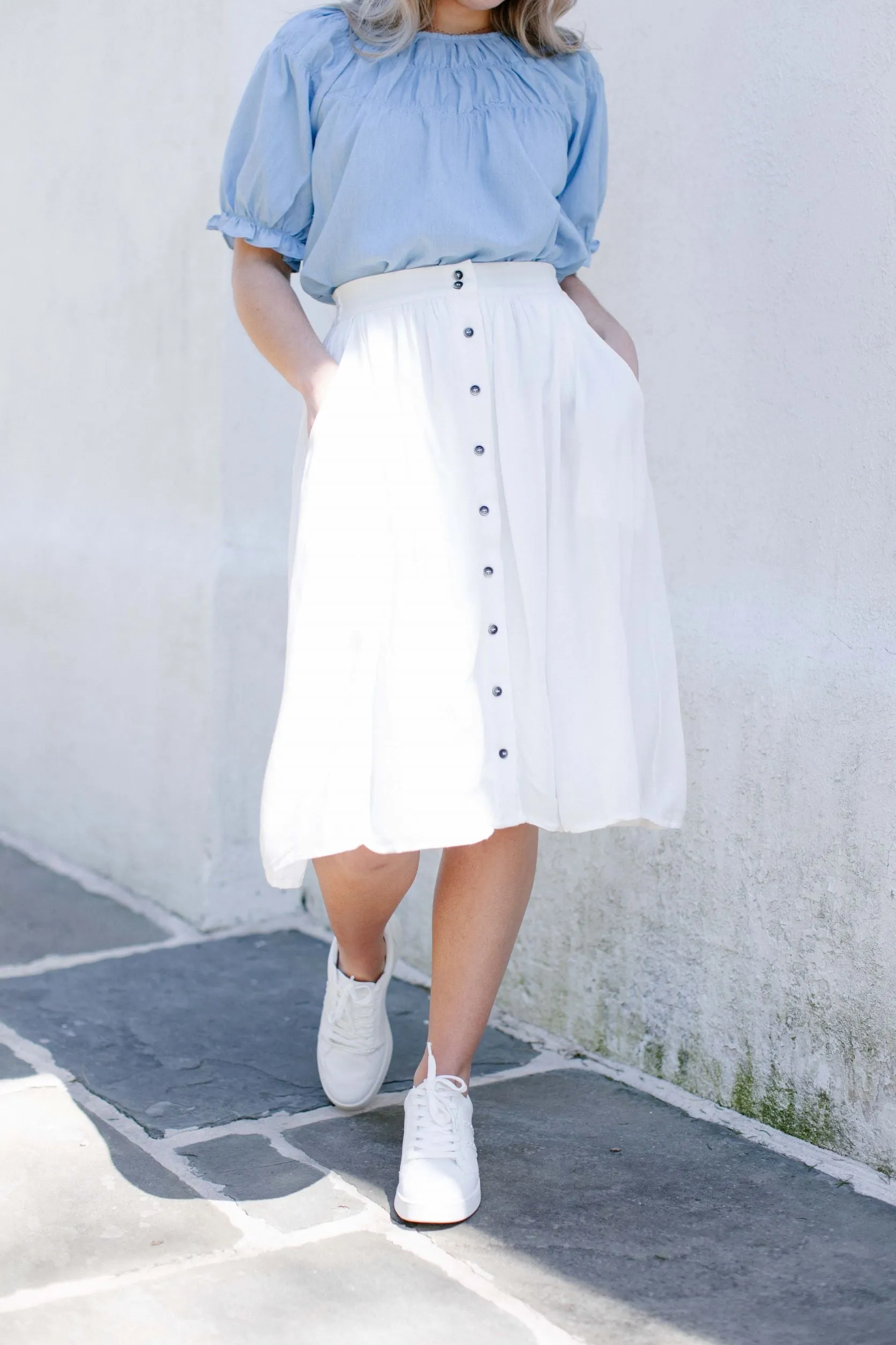 'Skye' Skirt in White FINAL SALE