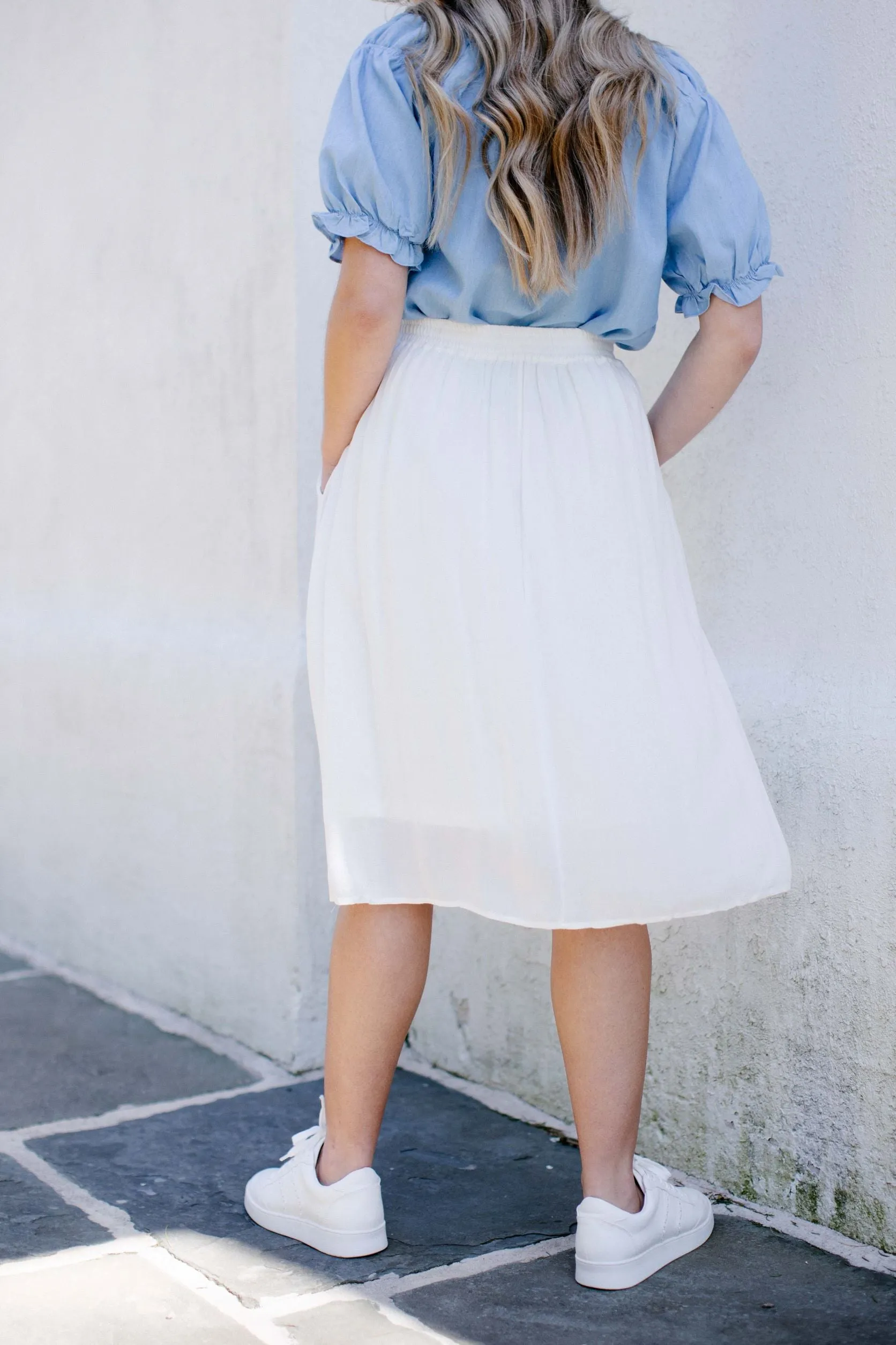 'Skye' Skirt in White FINAL SALE