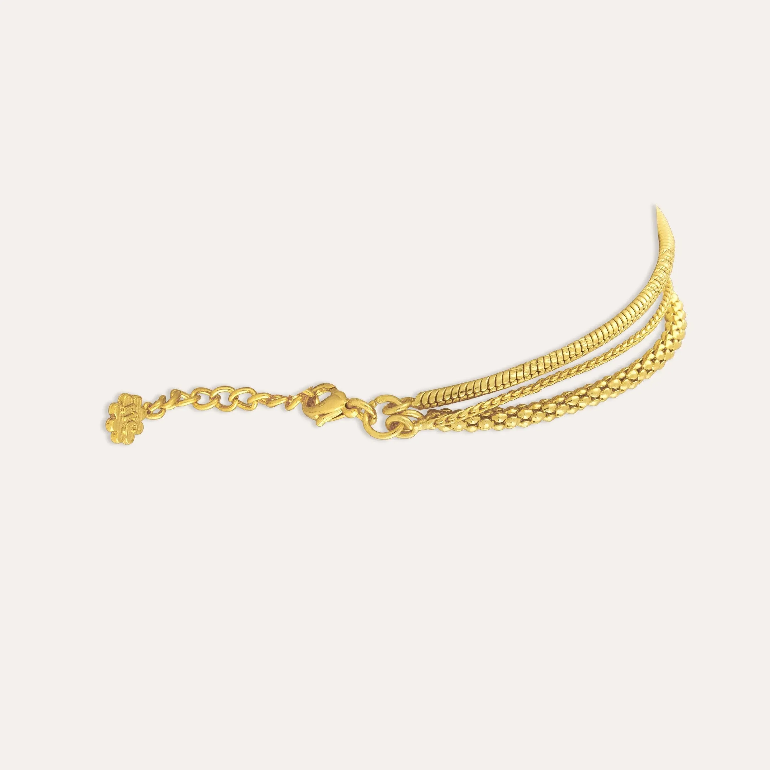 TFC 24K Paris Gold Plated Stacked Bracelet