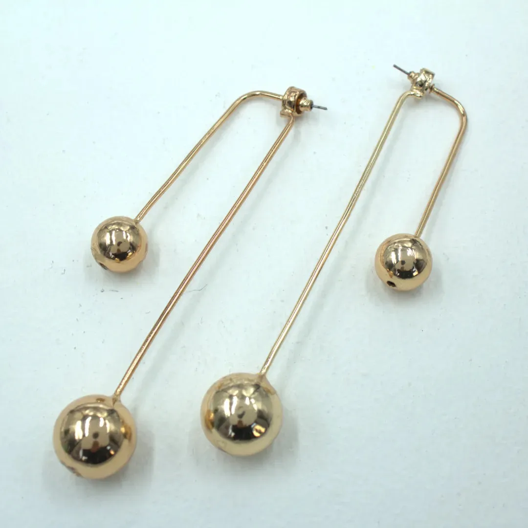 TFC Angle Pendulum Gold Plated Earrings