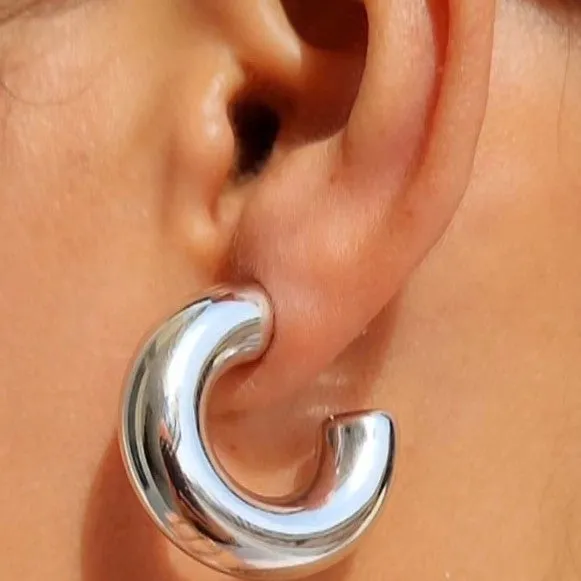 TFC Basic Loop Silver Plated Hoop Earrings