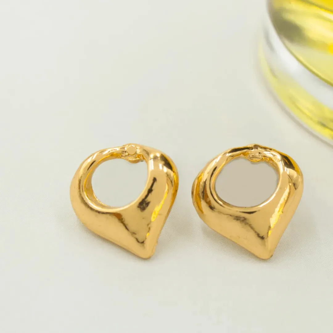 TFC Circle Drop Gold Plated Stud Earrings