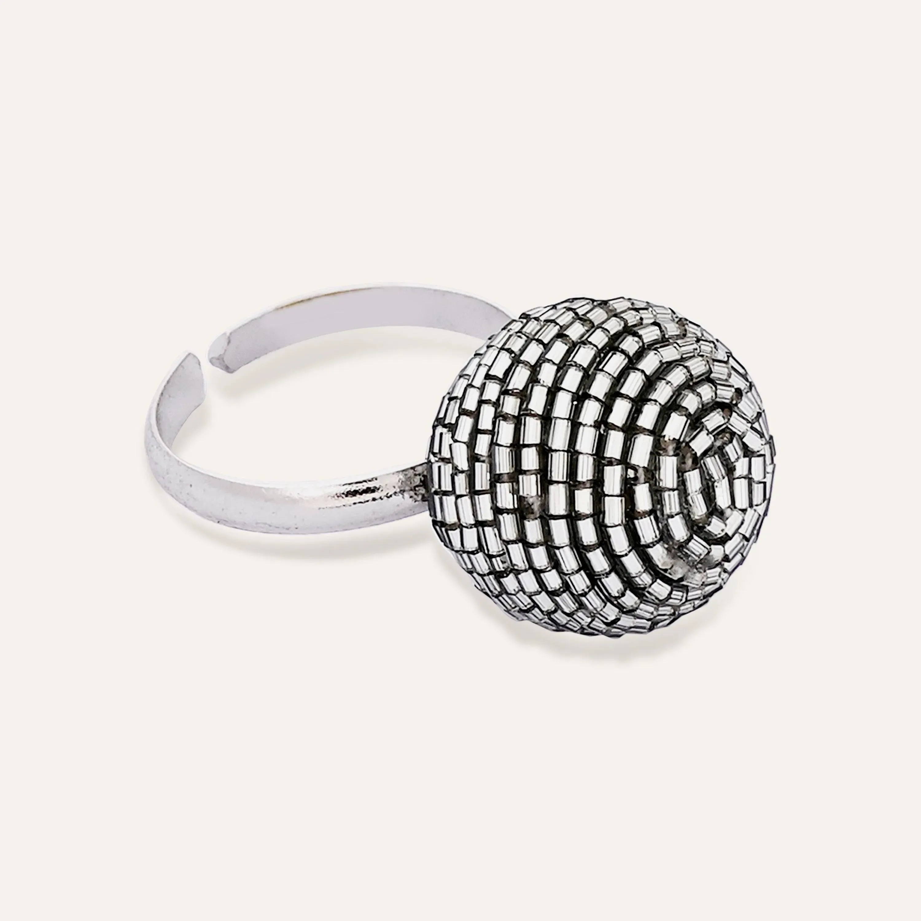 TFC Festive Stunner Silver Plated Statement Adjustable Ring