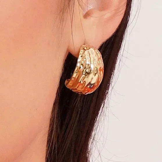 TFC Fluffy Feathers Gold Plated Stud Earrings