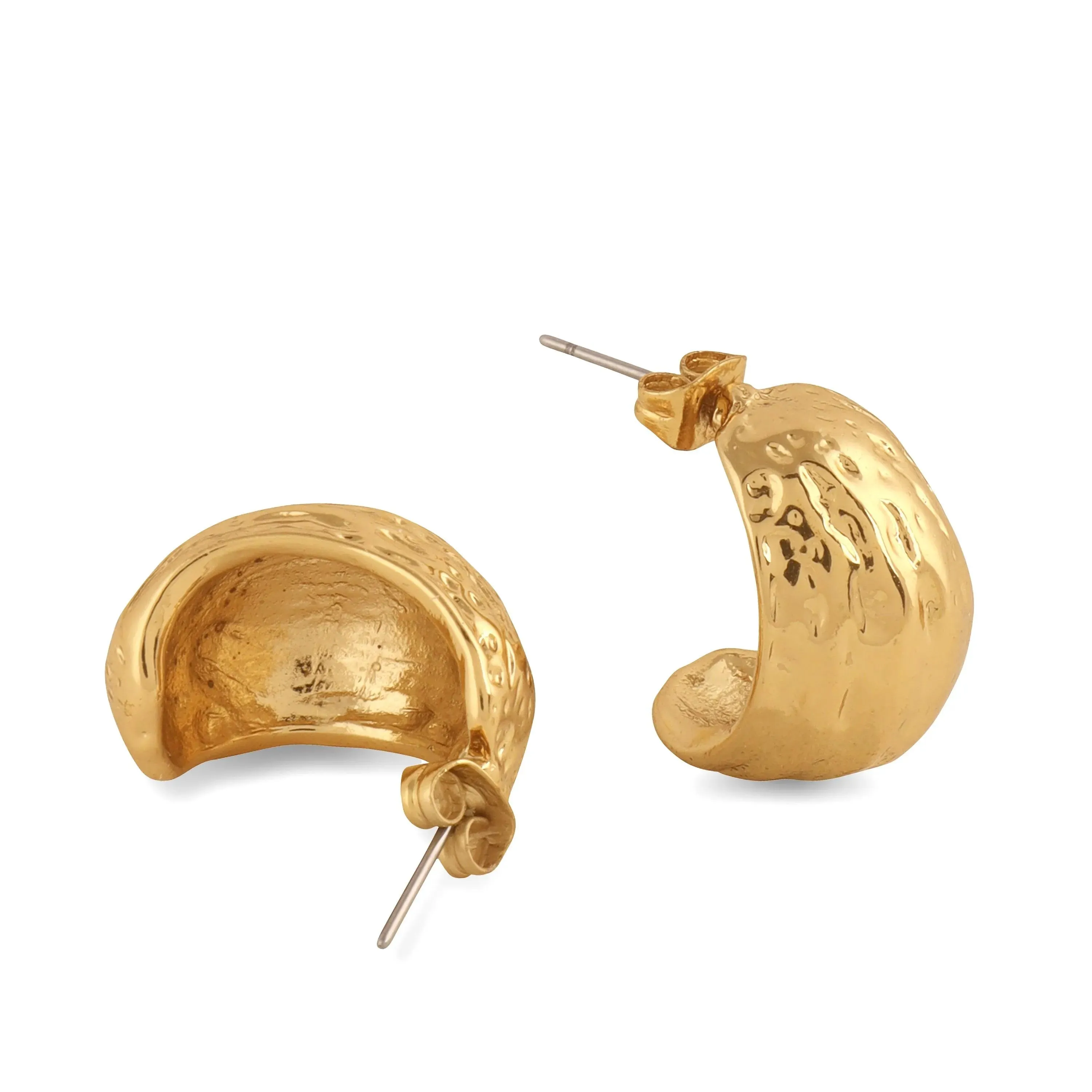 TFC Fluffy Feathers Gold Plated Stud Earrings