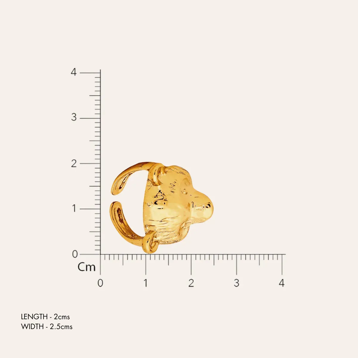 TFC Pooh Gold Plated Adjustable Ring