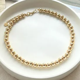 TFC Small Bold Beads Gold Plated Chain Necklace