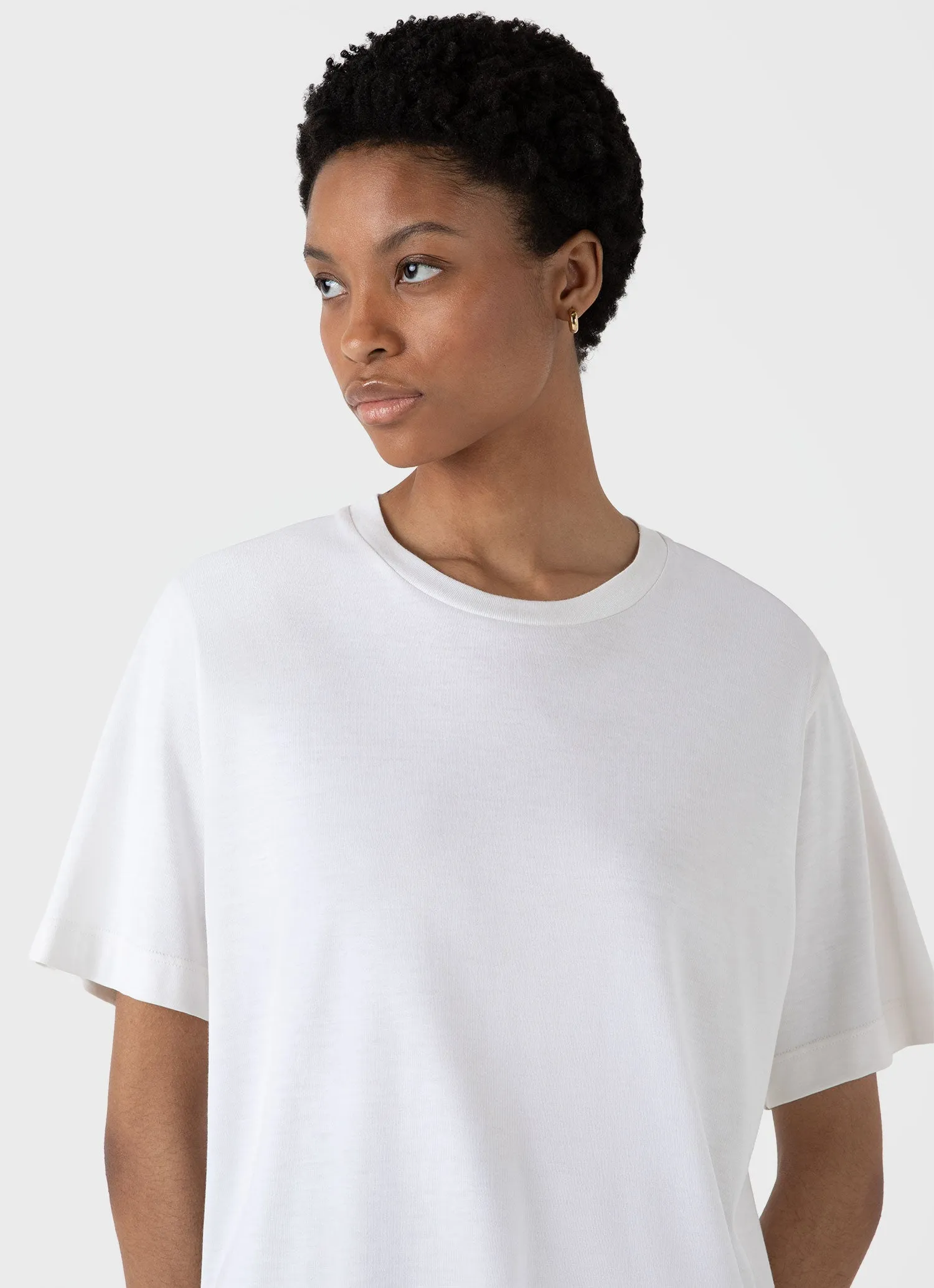 Women's Boxy Silk T-shirt in White